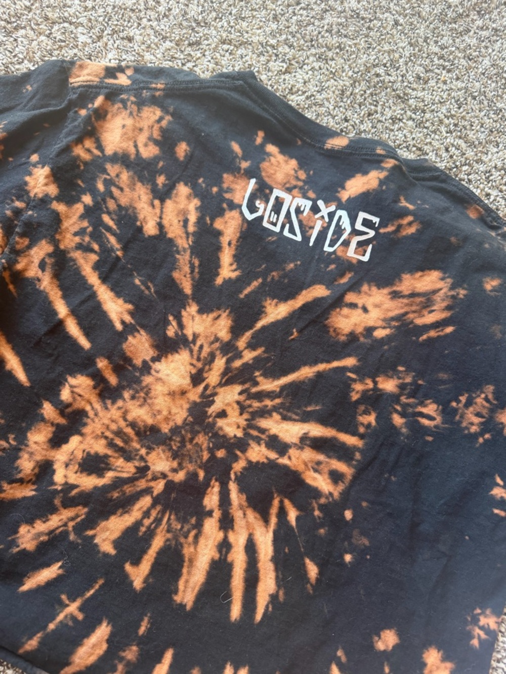 Hot Topic Black & Orange Tie-Dye 'Ride or Die' Crop Top - Picture 3 of 4